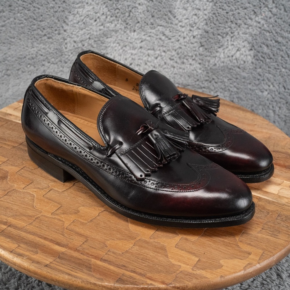 Johnston & Murphy Burgundy Black Tassel Loafers